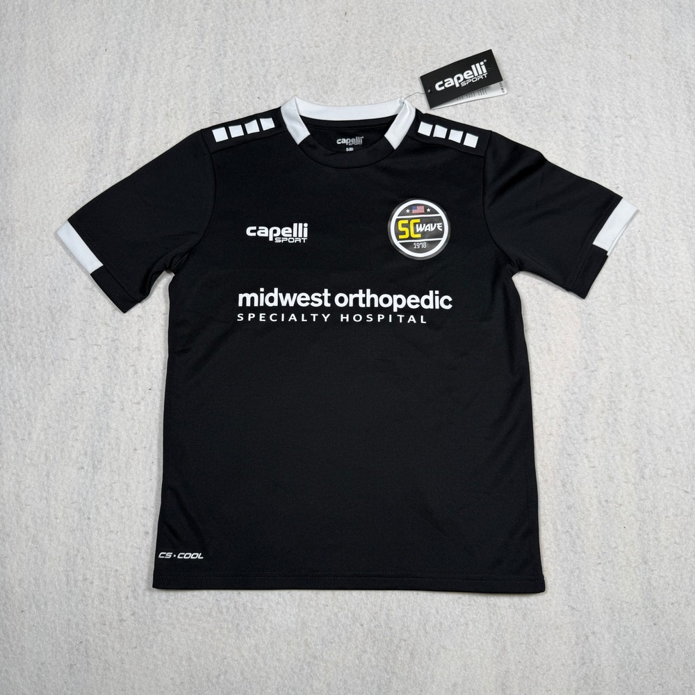 Capelli Sport Youth SC Wave Soccer Jersey Black White Size S 8 CS-Cool NWT
